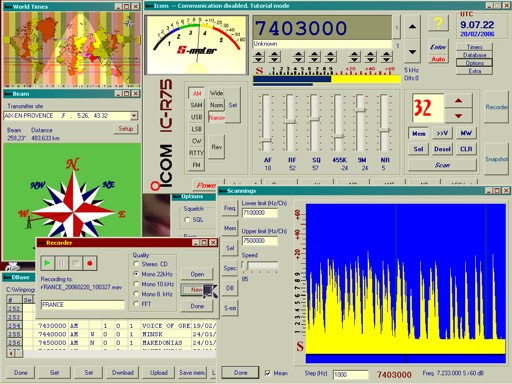 Icom R75 Control Program